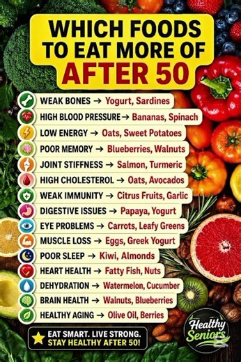 15 Best Foods to Eat More of After 50 | Healthy Aging Tips