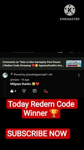 Today Redem Code Winner 🏆 #short #viral #trend #giveaway