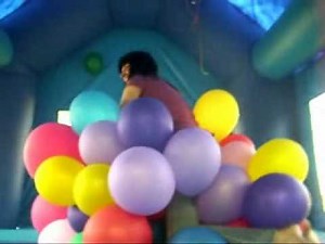 Balloons in a bouncy house