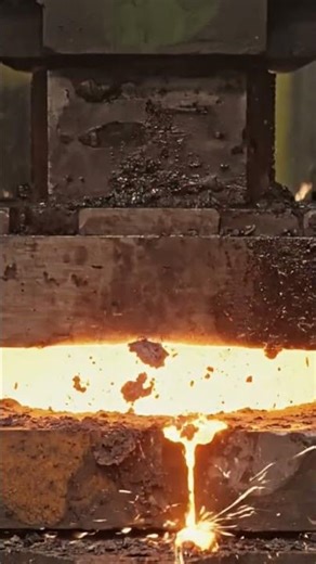 hydraulic pressing of metal fire Ball 💥🔥 #aianimation #aishorts