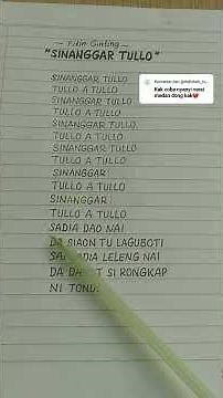 Titik Ginting"SINANGGAR TULLO"(Lirik)