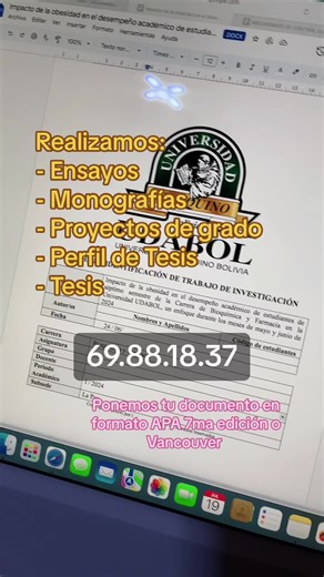 Servicios de Formato APA y Proyectos Académicos