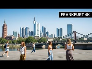 Frankfurt Walking Tour 4K | Modern Skyline, Streets & City Life
