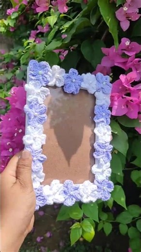 Beautiful Chorochet Photo frame 😍 #shorts #happyjar #photoframe #chrochet #trending #viral