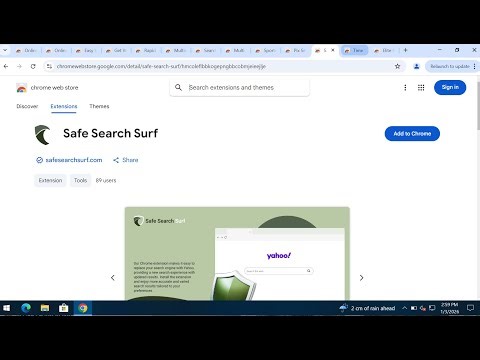 Safe Search Surf browser-hijacking extension removal.