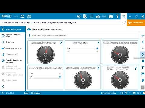 Volvo Penta 8.2 Diagnostics on Jaltest Diagnostic Tool