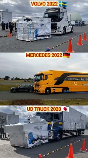 Insane AEB Truck Test: Volvo 2022 vs Mercedes 2022 vs UD 2020 — Who Stops?