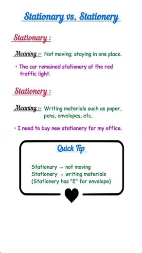 Stationary vs. Stationery: The Easiest Way to Remember the Difference