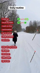 Daily routine and personal schedule themes featuring morning, school, and evening activities #education #grammar #ausbildung #germanlanguage #germany #school #winter #studyabroad #holiday #deutsch | Learning German with heart