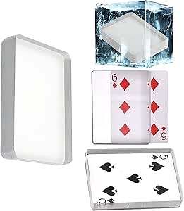 sumrica Magic 2 Pieces Deck Glass Card Deck Ice Bound Card Magic Tricks,Cards Gimmick,Card Magic Illusions Props Magician Accessories (8.8cm x 6.3cm x 1.5cm)