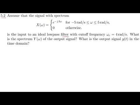 #5.2 Output of an ideal low pass filter in frequency and time domain