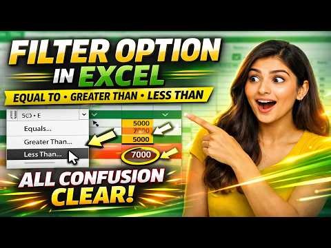 FILTER OPTION IN MS - EXCEL | Equal To, Greater Than, Less Than – ALL CONFUSION CLEAR