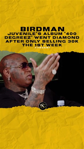 @birdman - @juviethegreat album ‘400 degreez’ went diamond after only selling 30k the 1st week. #birdman #juvenile 🎥 @cannonsclasstv