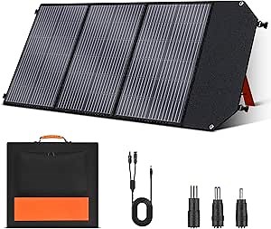 100W Portable Solar Panel - Foldable Paneles Solares with Adjustable Kickstand High Efficiency 22% for Camping RV Marine Backyard