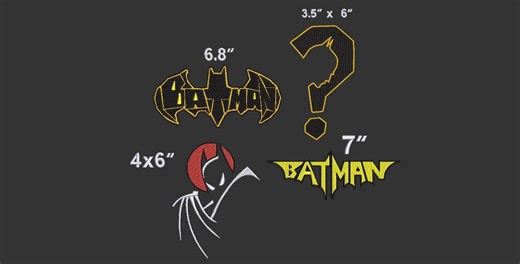 Batman Logo Embroidery Design Set - 3 Sizes - Etsy