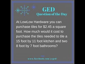 GED® Math Prep: Area Word Problem Example 4