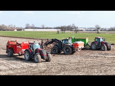 Trzy finki na polu!?Rozrzucanie obornika 2026✓Gr.Pietraszewski✓Valtra T215,T175v,T144✓Unia✓Jeantil