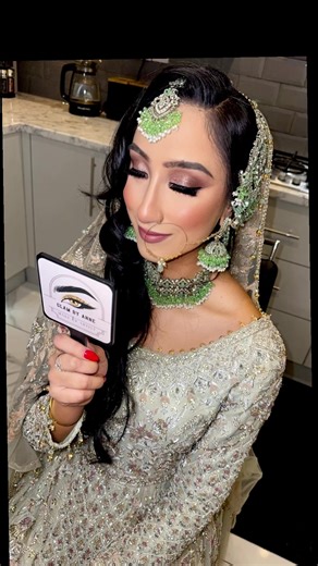 Walima Bridal 💕. Green Jewels, Mint magic, Full Bridal Mode 💞. Stunning jewellery by @aria_jewels. Model- @Tayyibah Zarah #birminghammuaa #2026bride #pakistanibride #makeupartist #trendingvideos
