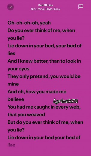 Bed Of Lies - Lyrics
