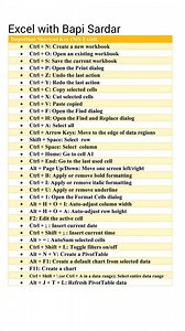 Microsoft Excel Important Shortcuts 🔥 Boost your productivity in Excel by mastering these important shortcut keys 💻⚡ From quick navigation to instant formatting, these shortcuts help you work faster, smarter, and error-free. Perfect for students, professionals, and data analysts who want to save time and increase efficiency in daily Excel tasks 📊🚀 🔹 Learn 🔹 Practice 🔹 Become an Excel Pro #MicrosoftExcel #ExcelShortcuts #ExcelTips #ExcelTricks #Productivity #OfficeTips #KeyboardShortcuts #