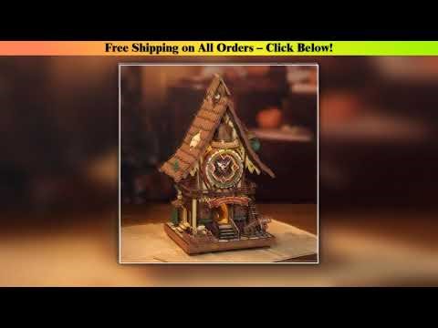 Robotime Rokr Cuckoo Clock Mechanical 3D Wooden Puzzles DIY Mechanical Aesthetic Room Decor Unique