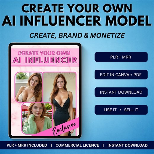 Create Your Own AI Influencer Model: Monetize Models With Chatgpt & Canva (PDF) - Etsy
