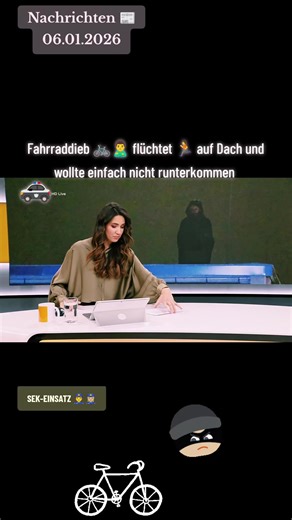 #Fahrrad 🚲 #Thief 🙎‍♂️ #Solingen Autohaus Flucht 🏃 #Dach #Nachrichten 06.01.2026
