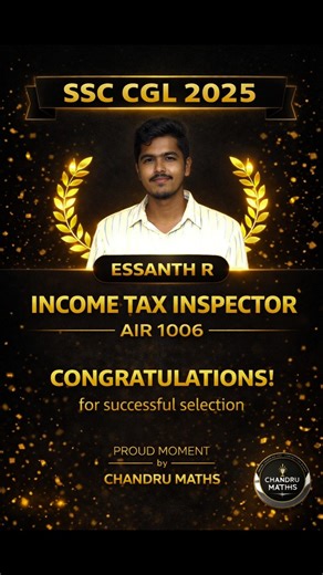 ESSANTH R, Income Tax Inspector, CGL 2025