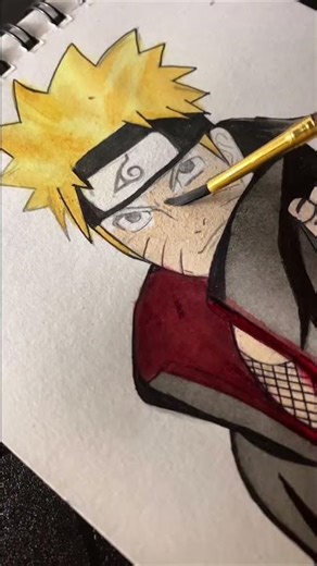 Drawing Naruto as Akatsuki member🥶🤫#anime #shorts