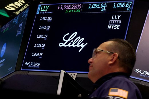 Lilly becomes first drugmaker to hit $1 trillion valuation on weight-loss demand
