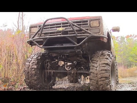 Chevy Mud Truck Beat Down - V8 Chevrolet Pickup on Boggers Mudding, Pulling + Getting Thrashed
