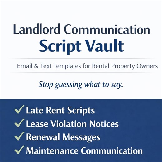 Landlord Communication Script Vault | Rental Property Email & Text Templates | Late Rent, Lease Violations - Etsy UK