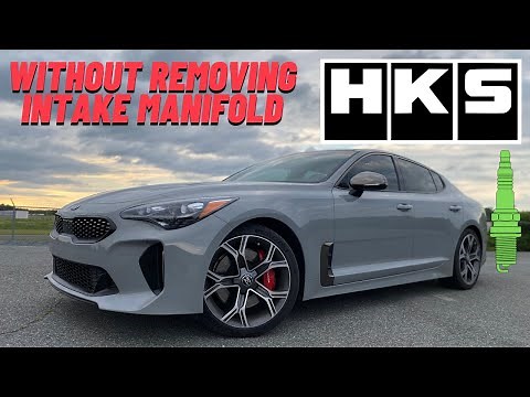 How to install spark plugs on a Kia Stinger without removing the intake manifold--HKS M45iL Plugs
