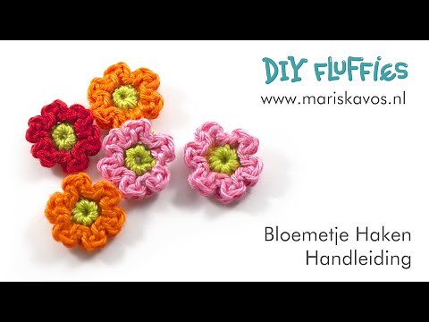 Kleine bloem haken voor beginners - hoe haak je een bloemetje - Nederlands