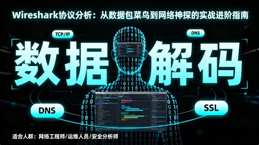 零基础学Wireshark协议分析从入门到精通全套干货，20 节课程搞定抓包 / 分析 / 排错全流程，网络安全 / 运维小白必备，学完直接