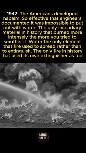 The Americans invented napalm and discovered it was impossible to put out with water because water