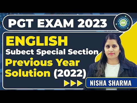 Htet PGT ENGLISH Previous Paper 2022 Solution || Pgt English BY NISHA SHARMA || Subject Specific |