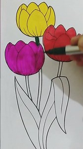 Tulip flower drawing...#new #art #education #viral #trending