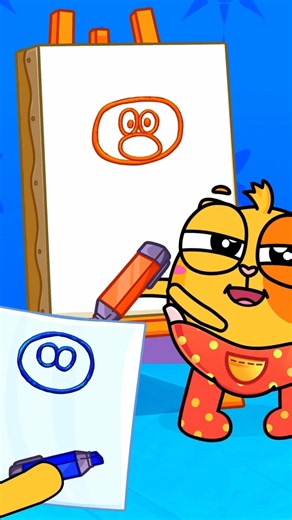 Drawing animals with simple shapes 🐒 easy art DIY challenge #forkids
