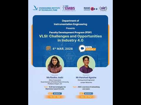 VLSI Test Strategies for Memristor Circuits | Ms. Rasika Joshi | VIT Pune FDP Session