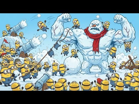 Minions Build a Giant Snow Monster and Trigger an Epic Winter Battle 😂❄️ | Funny Minion Cartoon