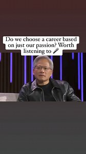 Do we choose a career based on just our passion? This short excerpt from the interview with the CEO of NVIDIA, Jensen Huang, is worth watching as he explains his perspective on career, passion, joy, happiness, and greatness. Worth listening to. #NVIDIA #JensenHuang #Career #Passion #Happiness #Greatness #SuccessTips #Success #Inspiration #Motivation #TheDUAH | Dr. Evans Duah
