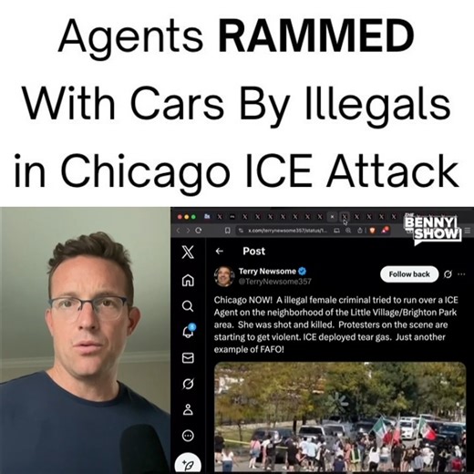 Agents RAMMED With Cars By Illegals in Chicago ICE Attack | Benny Johnson