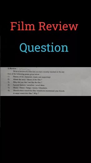 writing skill question with answer 📋 part 8 |class 12th english film review| #exam #filmreview #film