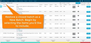 How to Close a Batch, Restore a Batch, or Restore it as a New Batch in InventoryLab