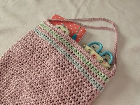 How to crochet a simple round bag / purse for beginners
