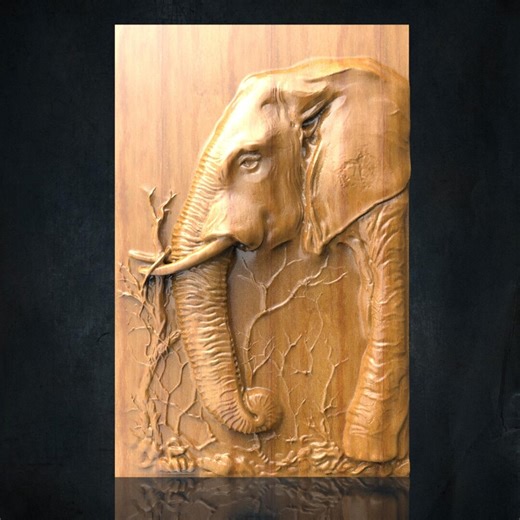 Elephant Cnc STL Files for CNC Router, Animals Bas Relief Sculpture Artcam, Vetric, Engraver, Carving, Cut 3D, Stl File for Cnc Router - Etsy Canada