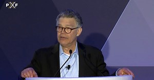 Al Franken returns to spotlight with cybersecurity speech