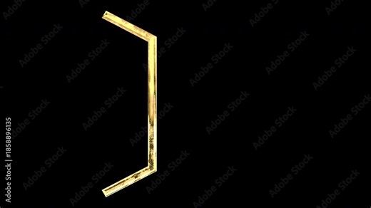 Gold closing tortoise shell brackets, light reflecting and patterns shifting, alpha channel