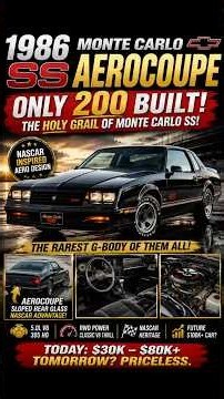 🔥 1986 Monte Carlo SS Aerocoupe — Only 200 Built?! 🏁 The G-Body Holy Grail 💰